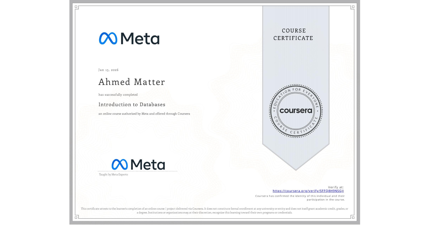 Certificate