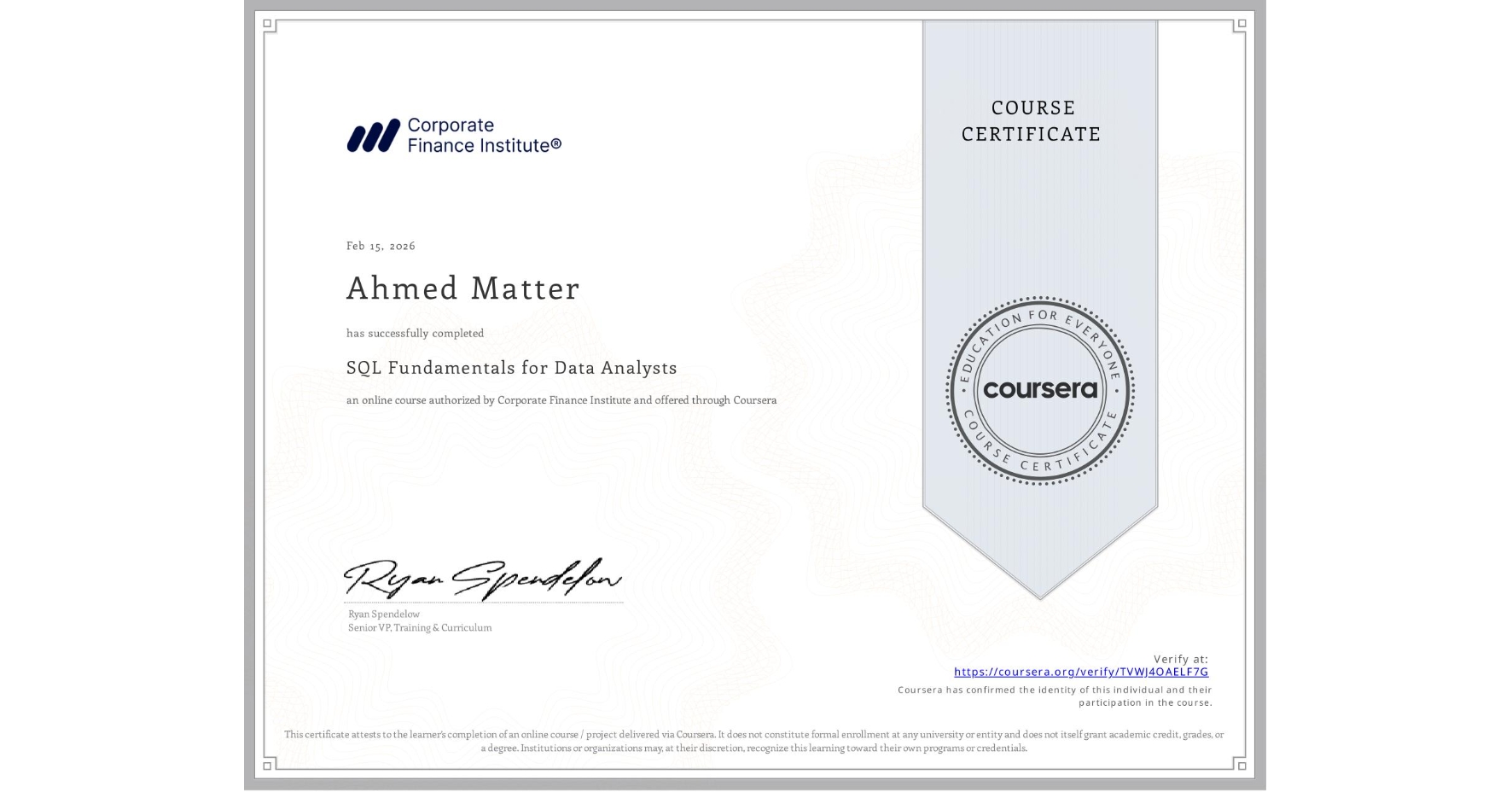 Certificate